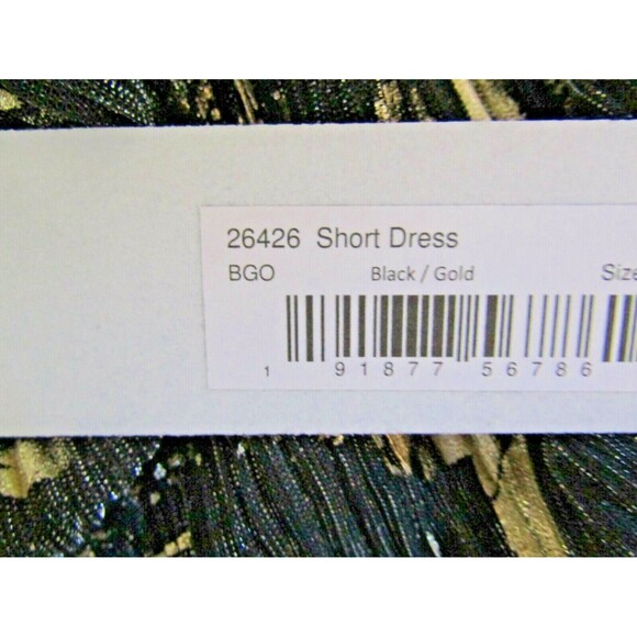 Ieena Mac Duggal Dress Black Gold Metallic Sleeveless Cocktail Midi NWT $380 12 - Picture 9 of 9